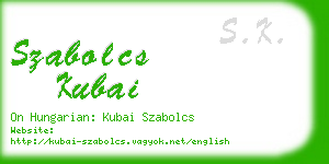 szabolcs kubai business card